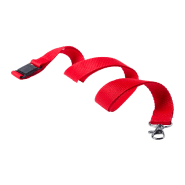 Tour de cou en polyester - rouge - avec mousqueton en métal et boucle anti-étranglement_2