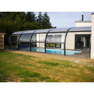 Abri piscine haut - fixe - en polycarbonate - structure fixée au sol / Hera