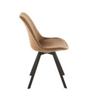 Chaise design RATRI en tissu marron - pieds métal noir - confort optimal et style moderne_2