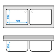 Plonge batterie 160x70cm - 2 cuves_2