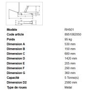 Rh501 - Crics rouleurs hydrauliques Rodcraft - Capacité 5T avec pédale de levage rapide_2