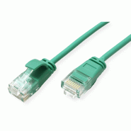 ROLINE GREEN Cordon Data Center UTP Cat.6A (Classe EA), LSOH, slim, vert, 0,15 m_2