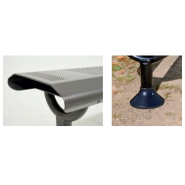 Banquette OSLO - Longueur 1500 mm - Structure en acier - Assise et dossier en tôle perforée de 2,5 mm_2