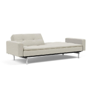 Canapé design Dublexo Chrome avec accoudoirs - Convertible lit 115x210 cm - Pieds chromés - Tissu Mixed Dance Natural_2