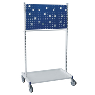 Desserte montants centrés - hauteur 1650 mm - avec roulettes pivotantes et tablette basse_2