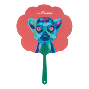 Éventail sur-mesure - poignée en plastique et papier stratifié - impression logo recto-verso_2