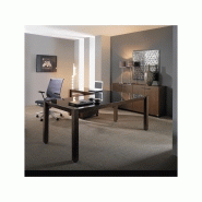 Table bureau Kalos avec dalle de verre sécurisé blanc ou noir