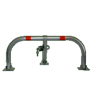 Arceau de parking SPM1 ECO V2 - Tube acier galvanisé Ø 45 mm avec deux bandes rouges, cadenas renforcé et 12 points d'ancrage_2