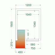 Chambre froide positive 2,84 m3 (1200 x 1500 x 2200 mm) avec monobloc de paroi_2