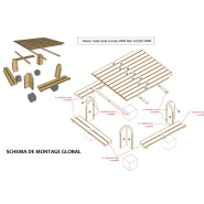 Table Elite Carrée PMR - Réf: EC230 PMR - 2,30m x 2,30m x 0,75m - Piétement bois - Livrée en KIT_2