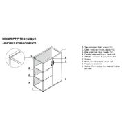 Armoire  avec niche bibliothèque et portes battantes - MDD - Blanc pastel, Blanc pastel_2