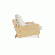 Canapé 3 places convertible Indie - Style scandinave - Futon écru 130x190 cm - Marque KARUP_2