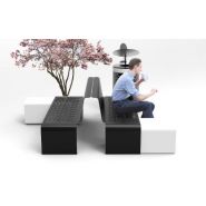 Banc DELFO - design contemporain - 2000mm de longueur, en acier avec option bloc béton_2