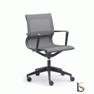 Fauteuil visiteur en résille Luma - Sokoa - Noir_2