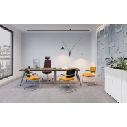 Chaise visiteur design - élégante avec rembourrage généreux - dossier haut ou bas - piètement luge chromé - VISIT_2