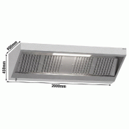Hotte murale inox statique 2m avec filtre et éclairage | Profondeur 900 mm_2