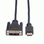 ROLINE Câble de raccordement pour écran DVI (18+1) M /HDMI M, noir, 2 m_2