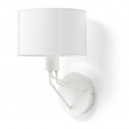 Applique murale DIAGONAL - abat-jour rond en acier - culot E27 - coloris blanc_2