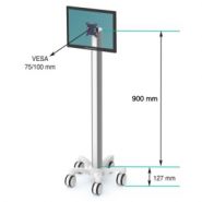 Chariot médical eCart LD 1 - Pré-configuration pour écran - Ergonoflex - 25 kg - Aluminium anodisé_2