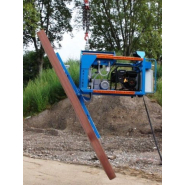 Palonnier à ventouse basculant autonome pour la pose de dalles de façade en pierre poreuse Palonnier à ventouse basculant autonome pour la pose de dalles de façade en pierre poreuse