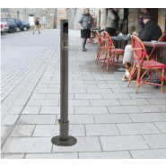 Cendrier sur pied Potelet-Cigarette - Contenance 3000 mégots - Tube acier Ø 76 mm et aluminium moulé_2