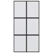 Vidaxl porte coulissante noir 102,5x205 cm verre trempé aluminium 155209_2
