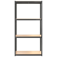Vidaxl étagère de rangement 4 niveaux anthracite acier bois ingénierie 152849_2