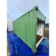 Container 20 pieds stockage avec rideau alu isolé en façade_3