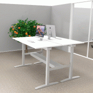 Bureau bench réglable en hauteur UP - Mobel Linea - Non, 180, Alu, Blanc_0