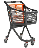 Chariot libre-service 75L - poignée personnalisée - lot de 5 - 78L - roulettes pivotantes 100mm_2