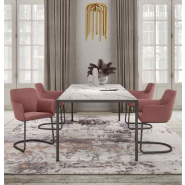 Bureau moderne avec pieds en acier et plateau fin