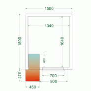 Chambre froide positive 4,48 m3 (1500 x 1800 x 2200 mm) avec monobloc de paroi_2