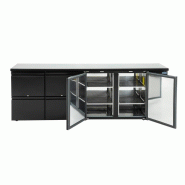 Arrière-bar avec 2 portes et 4 tiroirs série U - 698 litres | Polar - GL456_2