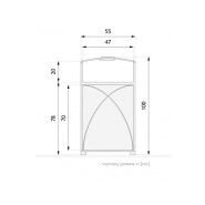 Poubelle publique Skala - Zano - design rétro en acier noir - 60L avec cendrier intégré_2