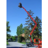 Nacelle araignée semi-automotrice 16,40m - Pneumatiques ou chenilles - LEGUAN 165 - Hauteur de travail 16,40m - Déport maxi 7,85m_2