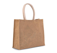 Sac de plage en jute - Réf: KI0219 - anses en coton - fermeture bande auto agrippante_2