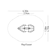 Jeu sur ressort Mayflower 6 places - réf 8000870 - Hags - Rouge - Fondation à enterrer_2