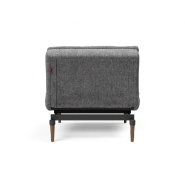 Fauteuil design Dublexo Styletto convertible lit 90x115 cm - Pieds chêne foncé - Tissu Twist Charcoal_2