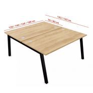 Bureau open space - Partage - Kollori - Bench 2 personnes avec plateau mélaminé et piétement métal en A_2