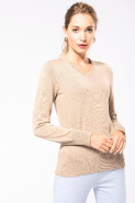 Pull col V femme - Réf: K966 - Kariban - coupe cintrée - 290 g/m² - Disponible en plusieurs tailles et couleurs_2
