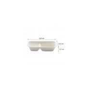 Barquette biodégradable en bagasse 2 compartiments - Naturesse - 1000 ml - Longueur : 22,9 cm - Réf : NN03060034_2
