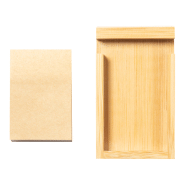 Bloc-notes support mobile en bambou avec 200 feuilles en papier kraft recyclé - Couleur naturelle_2
