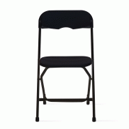 Lot de 2 chaises pliantes noires de réception - structure en acier époxy - assise en PEHD - usage intérieur/extérieur_2