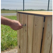 Poubelle tri sélectif - Corbeille Poitevine - 2 x 100L - Pin traité autoclave classe 4 - Dimensions L820 x P520 x H750 mm_2