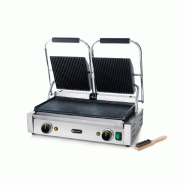 Grill de contact modèle double sup rainuré inf lisse 475x230mm HENDI_2