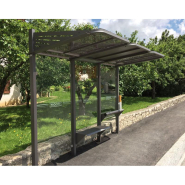 Banc public pour station bus convivial® - réf : 209115.5010 - assise en tôle perforée - longueur 936 mm_2
