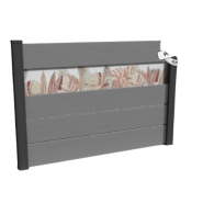 Clôture composite ajourée originale avec bandeau imprimé Aveiro - Résistante aux UV, entretien minimal, sur-mesure_2