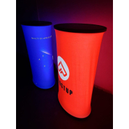 Comptoir lumineux pliable oval en tissu avec éclairage LED - Format 60x40xH100 cm_2