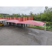 Préau en structure métallique à 2 poteaux déportés - KOMAN Groupe_2