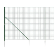 Vidaxl clôture en treillis métallique et piquet d'ancrage vert 2x25 m 154110_2